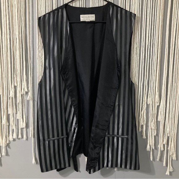 Men’s Natural Exchange Alexander Lloyd Striped Vest Size XLT Black & Silver - Picture 2 of 11